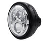Ejemplo de faro redondo negro con óptica de LED cromada de Ducati Scrambler Icon