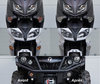 LED Intermitentes delanteros Harley-Davidson Cross Bones 1584 antes y después