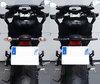 Comparativo antes y después del cambio de intermitentes secuenciales de LED de Harley-Davidson Fat Bob 1584