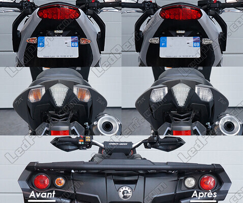 LED Intermitentes traseros Indian Motorcycle Scout 1133 (2015 - 2023) antes y después