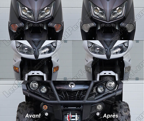 LED Intermitentes delanteros Indian Motorcycle Scout 1133 (2015 - 2023) antes y después