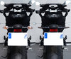 Comparativo antes y después del cambio de intermitentes secuenciales de LED de Indian Motorcycle Scout Rogue 1133 (2022 - 2023)