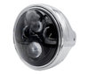 Ejemplo de faro redondo cromado con óptica de LED negra de Moto-Guzzi Bellagio 940