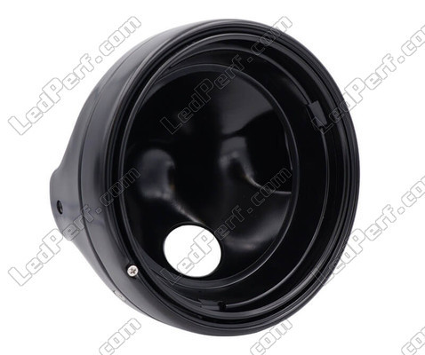 Faro redondo negro satinado para la adaptación de una óptica Full LED en Moto-Guzzi V9 Roamer 850