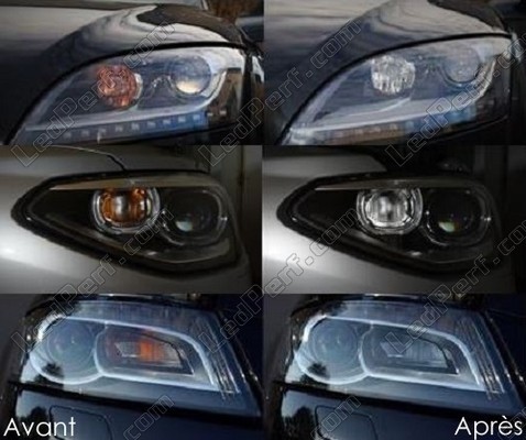 LED Intermitentes delanteros Audi A1 antes y después