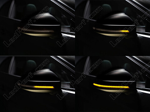 Diferentes etapas del desplazamiento de la luz de los intermitentes dinámicos Osram LEDriving® para retrovisores de Audi A3 8V