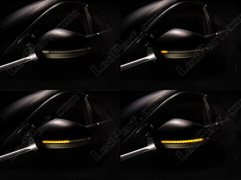 Diferentes etapas del desplazamiento de la luz de los intermitentes dinámicos Osram LEDriving® para retrovisores de Audi A4 B9