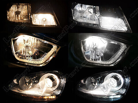 Comparación del efecto xenón de luz de cruce de Audi Q5 Sportback antes y después de la modificación