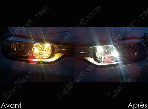 LED luces de posición blanco xenón BMW Serie 3 (F30 F31) antes y después