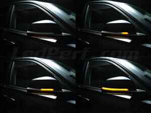 Diferentes etapas del desplazamiento de la luz de los intermitentes dinámicos Osram LEDriving® para retrovisores de BMW Serie 4 (F32)