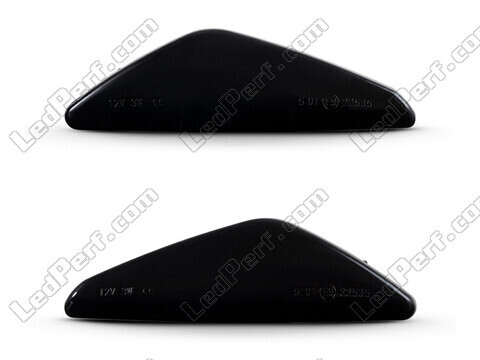 Vista frontal de los intermitentes laterales dinámicos de LED para BMW X5 (E70) - Color negro ahumado