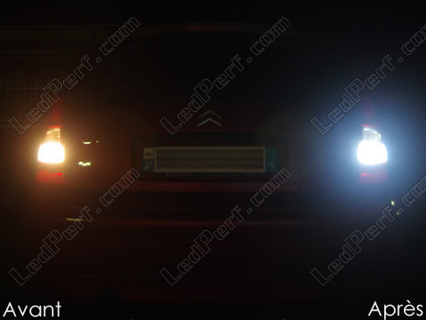 LED luces de marcha atrás Citroen C3 I antes y después