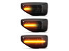 Iluminación de los intermitentes laterales dinámicos negros de LED para Dacia Sandero 2