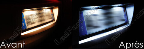 LED placa de matrícula Dacia Spring antes y después