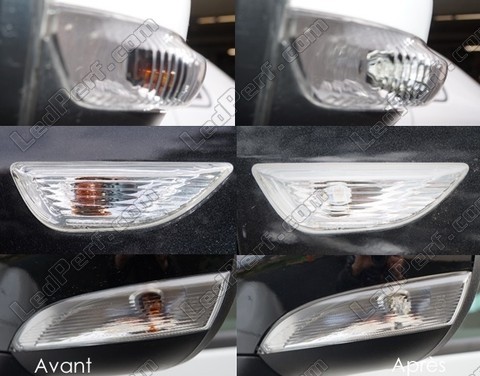 LED Repetidores laterales Fiat 124 Spider antes y después