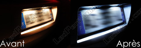 LED placa de matrícula Ford Transit Connect antes y después