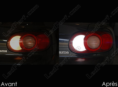 LED luces de marcha atrás Mazda MX 5 fase 2 antes y después