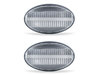 Vista frontal de los intermitentes laterales secuenciales de LED para Mercedes Viano (W639) - Color transparente