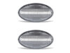 Vista frontal de los intermitentes laterales secuenciales de LED para Mini Cabriolet II (R52) - Color transparente