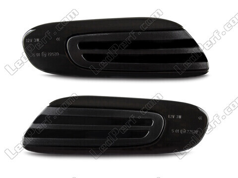 Vista frontal de los intermitentes laterales dinámicos de LED para Mini Cooper IV (F55 / F56) - Color negro ahumado