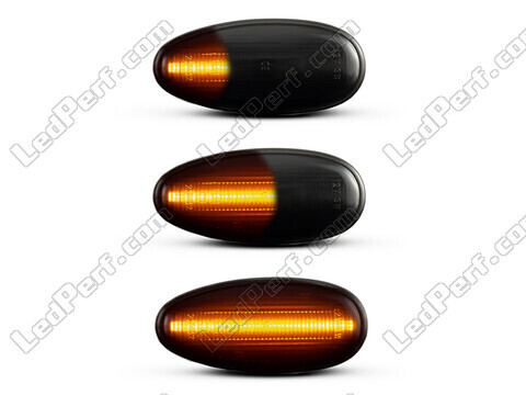 Iluminación de los intermitentes laterales dinámicos negros de LED para Mitsubishi Pajero sport 1