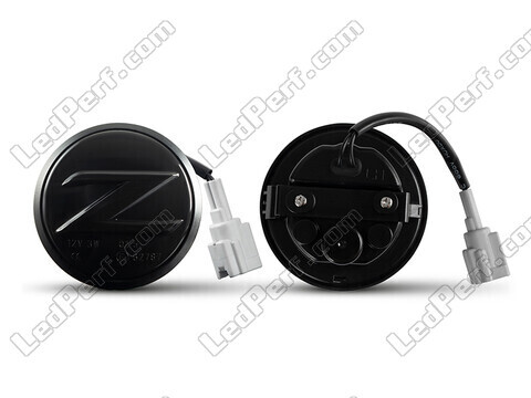 Conector de los intermitentes laterales dinámicos negros ahumados de LED para Nissan 370Z