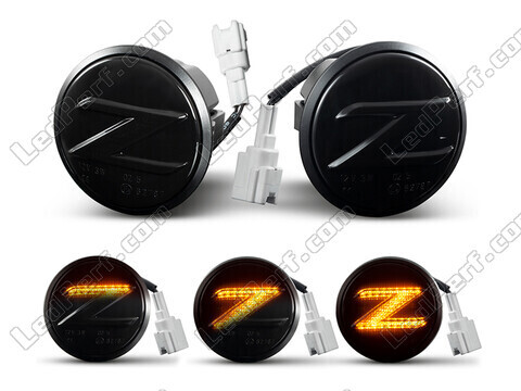 Intermitentes laterales dinámicos de LED para Nissan 370Z - Versión negra ahumada