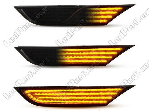 Iluminación de los intermitentes laterales dinámicos negros de LED para Nissan GTR R35