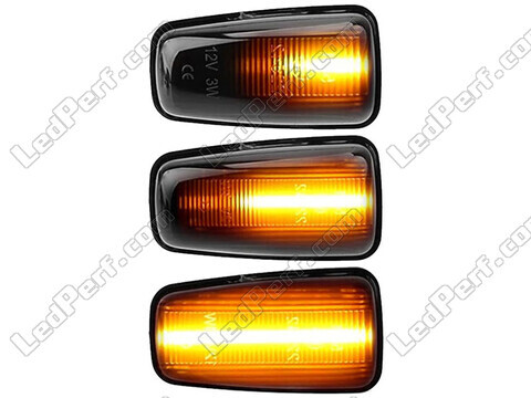 Iluminación de los intermitentes laterales dinámicos negros de LED para Peugeot 306