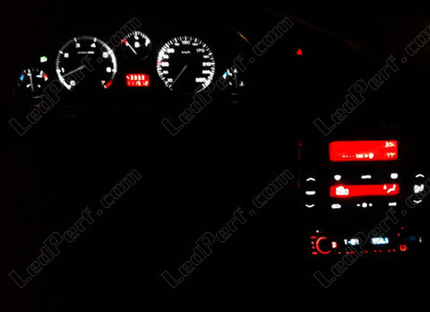 LED iluminación consola central blanco y rojo Peugeot 406