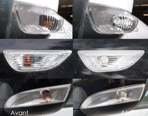 LED Repetidores laterales Peugeot Partner III antes y después