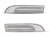 Vista frontal de los intermitentes laterales secuenciales de LED para Porsche Panamera - Color transparente