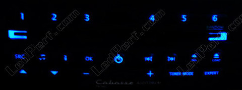 LED Radio del coche Cabasse azul Renault Megane 2