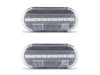 Vista frontal de los intermitentes laterales secuenciales de LED para Volkswagen Polo 4 (9N1) - Color transparente