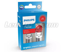2x bombillas LED Philips P21/5W Ultinon PRO6000 - Rojo - 11499RU60X2 - 1157R