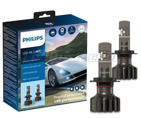 Conflicto precoz Aplicar Kit de lámparas de led H7 PHILIPS Ultinon Pro9100 5800K +350%